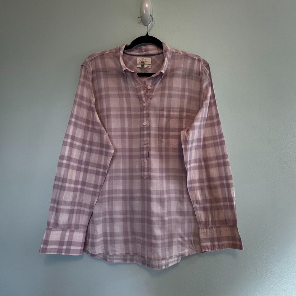 J. Crew Re-Imagined Gathered Popover Button-Down Shirt – Size 14 - MF0228